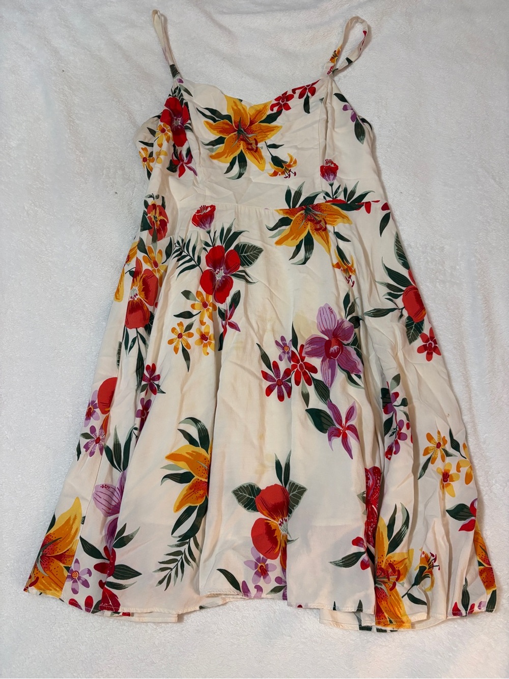 Floral Cream A-Line Sun Dress